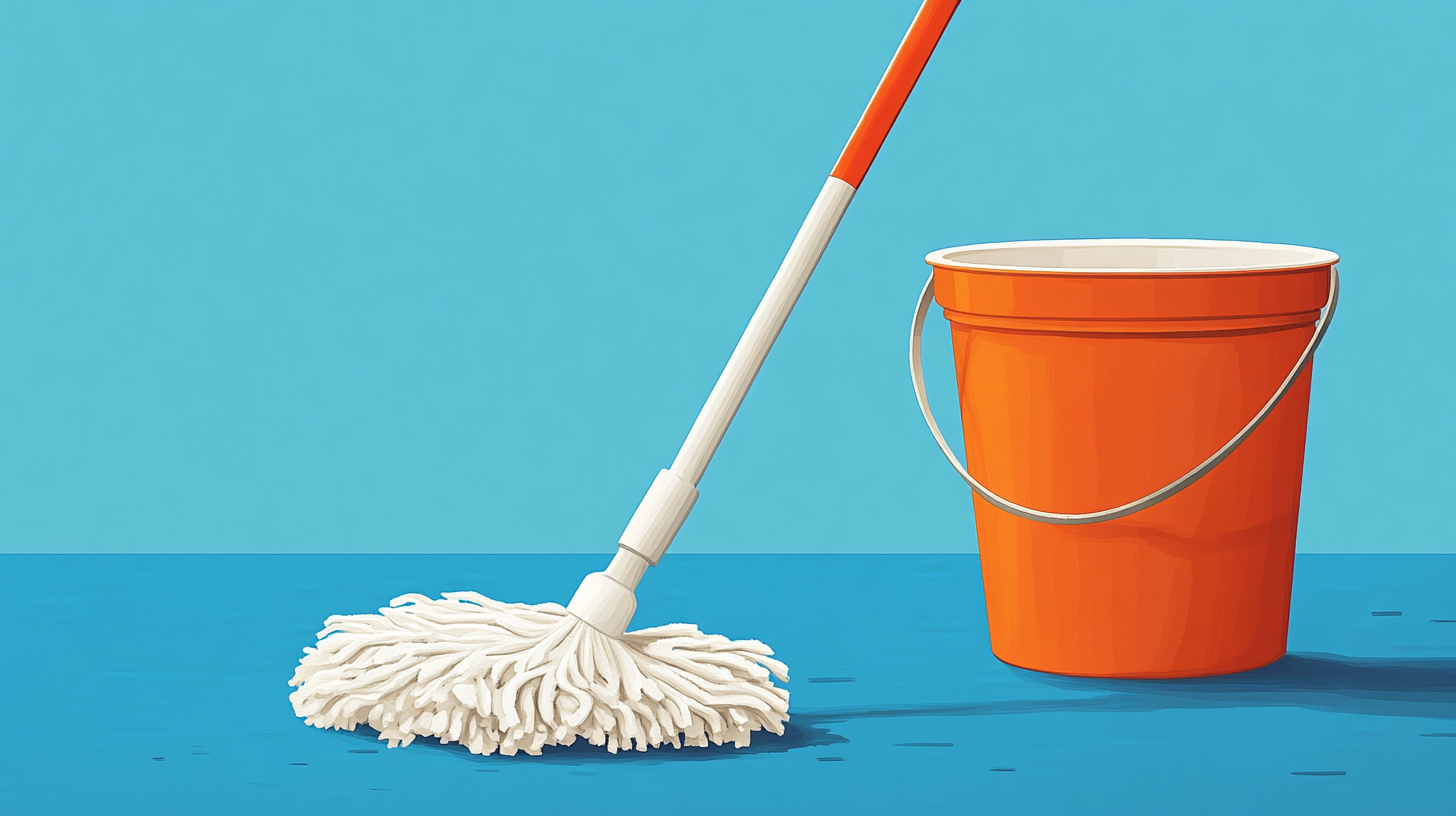 A mop and bucket.